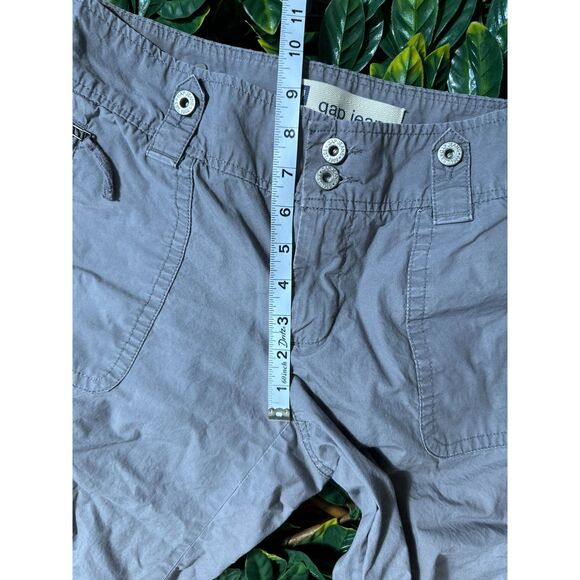 y2k GAP JEANS Gray Cargo Capri Pants Size 8 - Picture 12 of 12